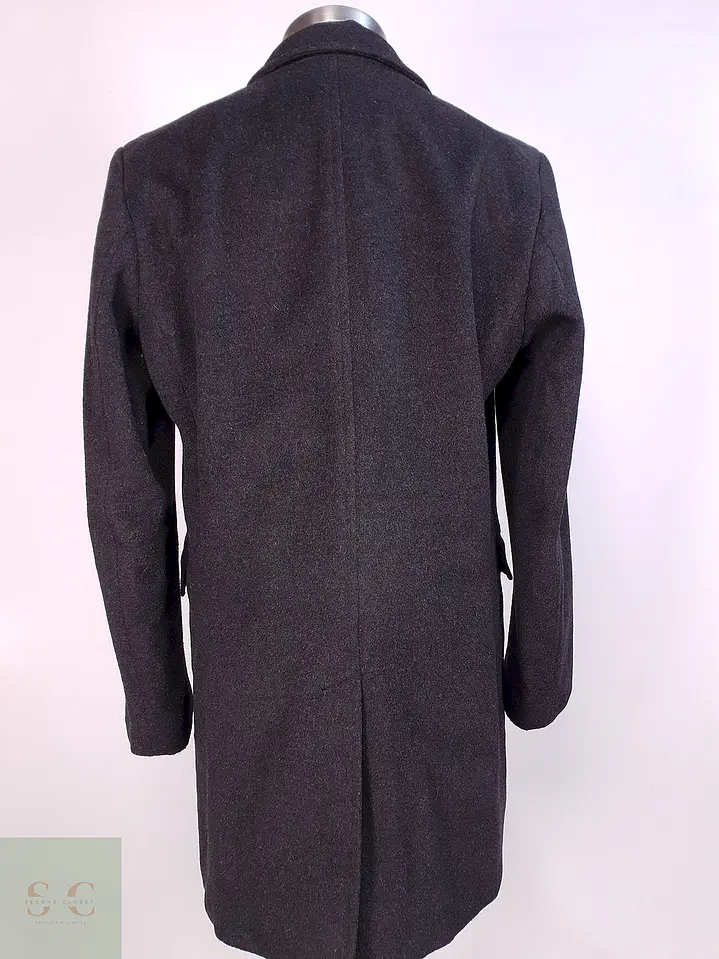 Abrigo Plomo Banana Republic Lana Cashmere Talla ML 12