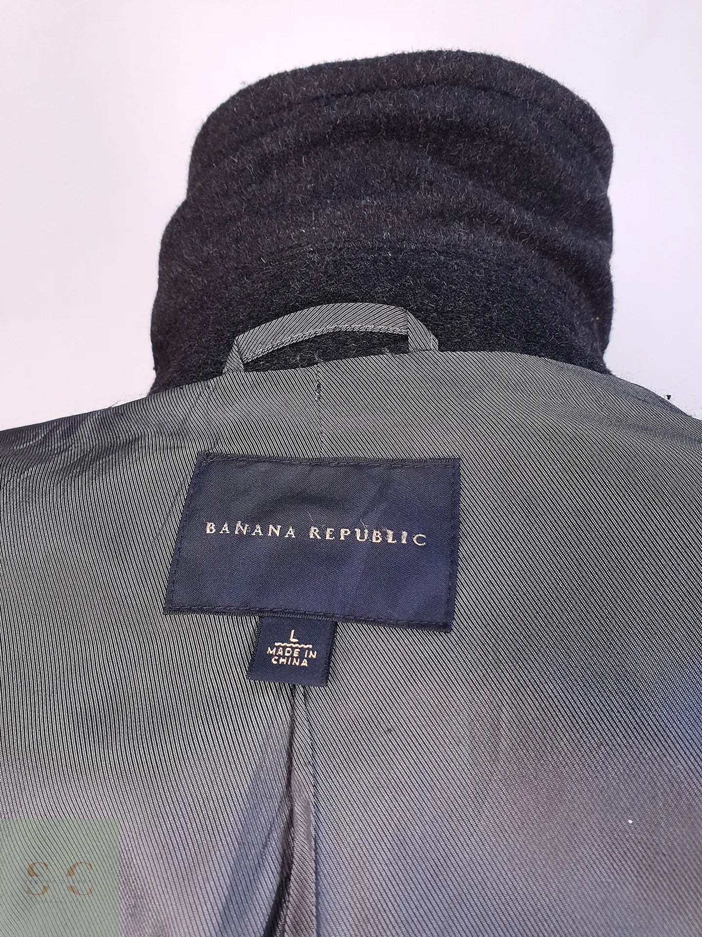 Abrigo Plomo Banana Republic Lana Cashmere Talla ML 13