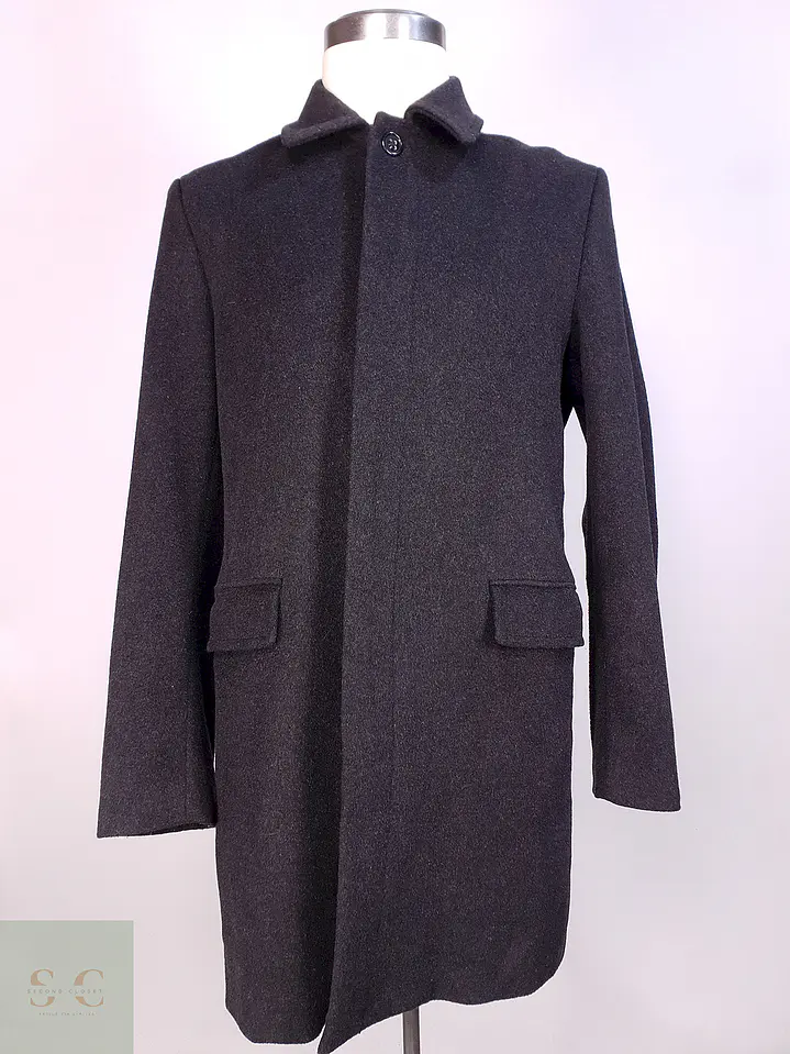 Abrigo Plomo Banana Republic Lana Cashmere Talla ML 2