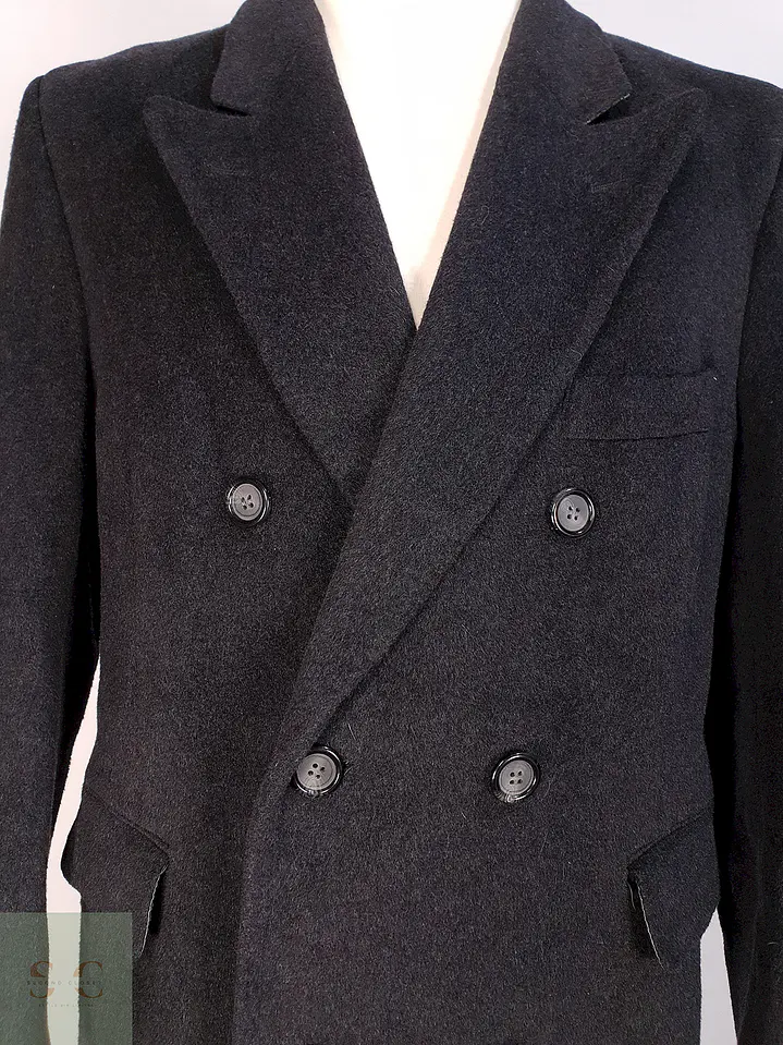 Abrigo Plomo Largo Adams Row Lana Cashmere Talla L 5