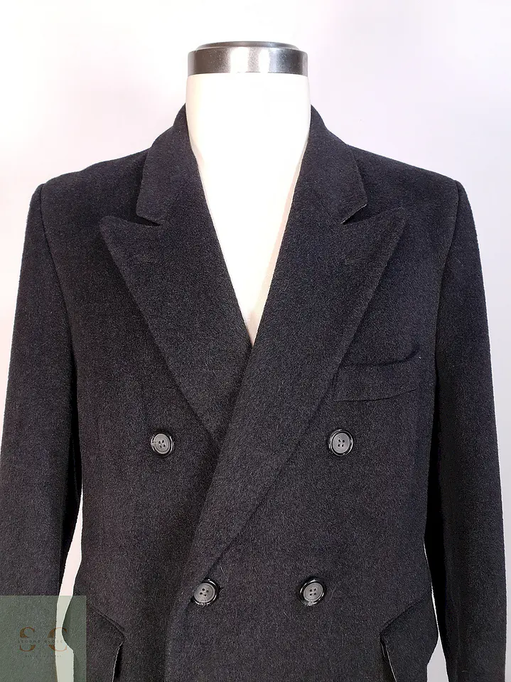 Abrigo Plomo Largo Adams Row Lana Cashmere Talla L 6