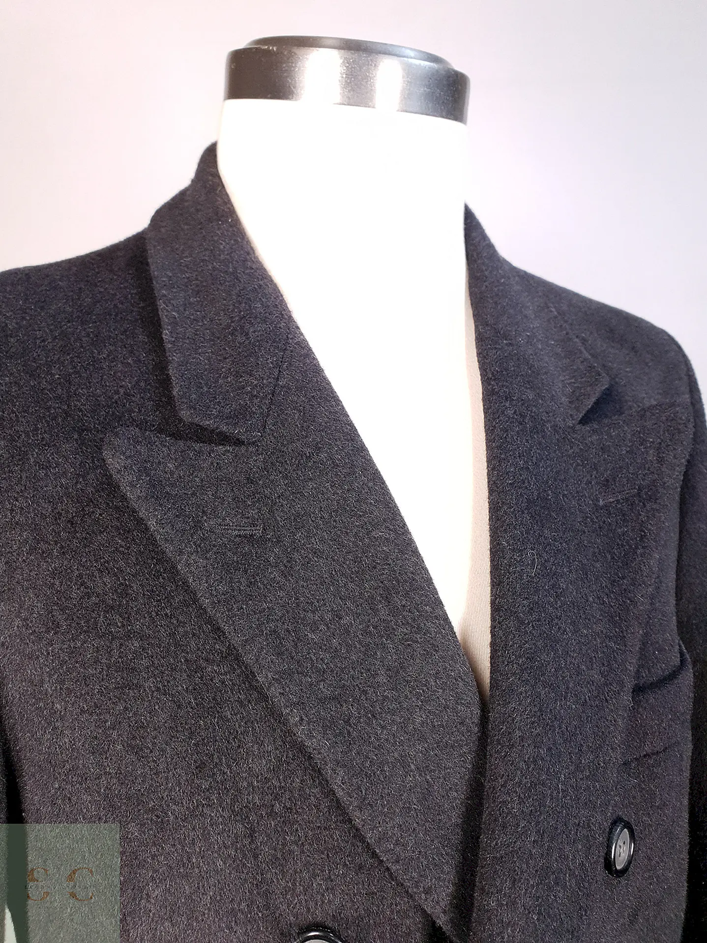 Abrigo Plomo Largo Adams Row Lana Cashmere Talla L 9