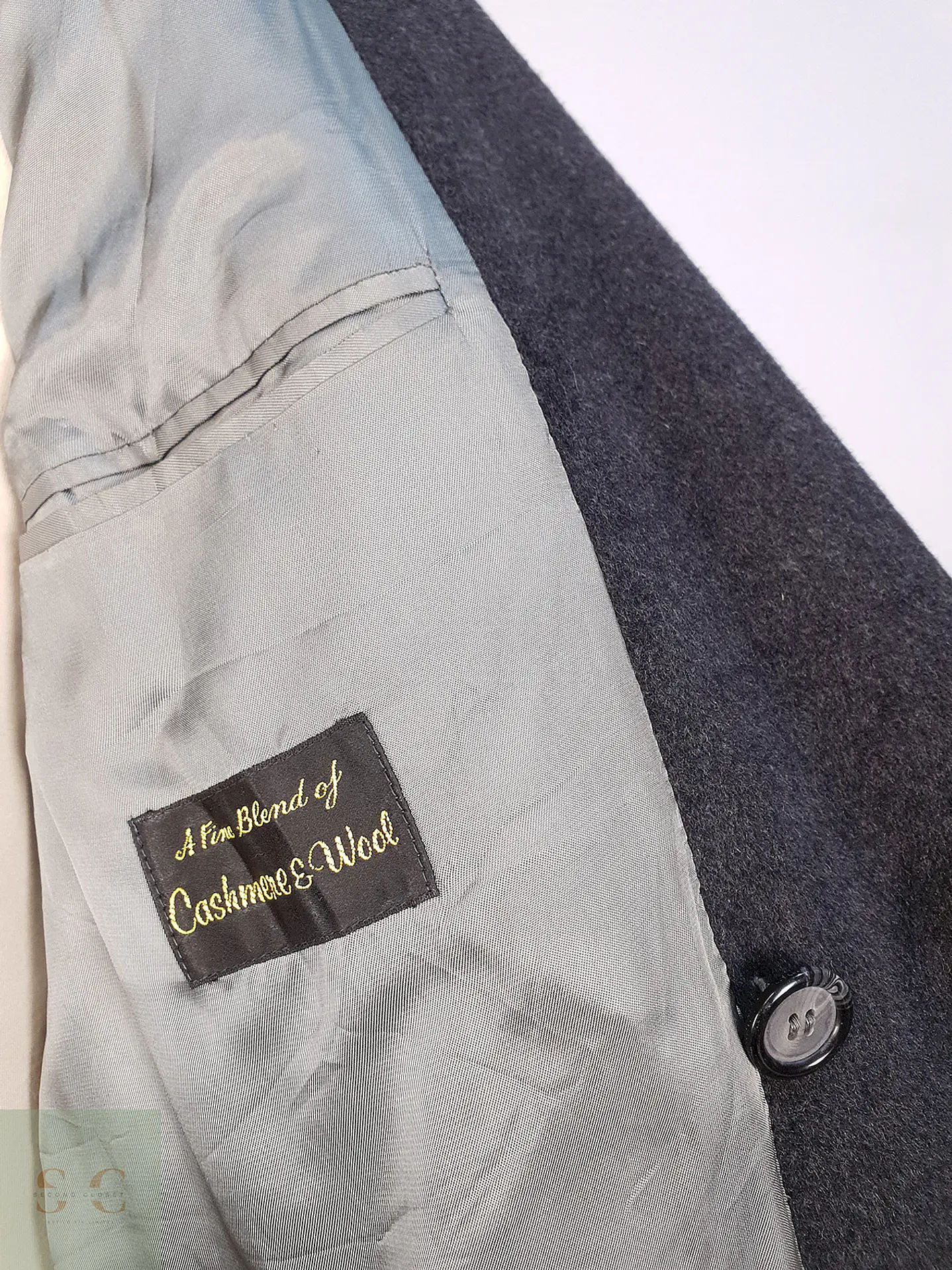 Abrigo Plomo Largo Adams Row Lana Cashmere Talla L 10