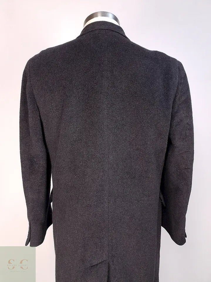 Abrigo Plomo Largo Adams Row Lana Cashmere Talla L 14