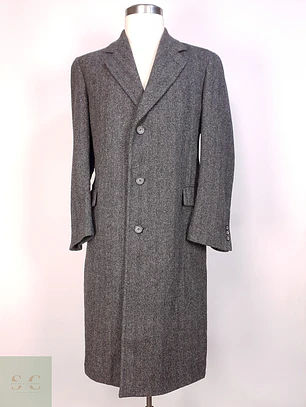 Abrigo Vintage GFOX Plomo 100% Lana Virgen Talla L