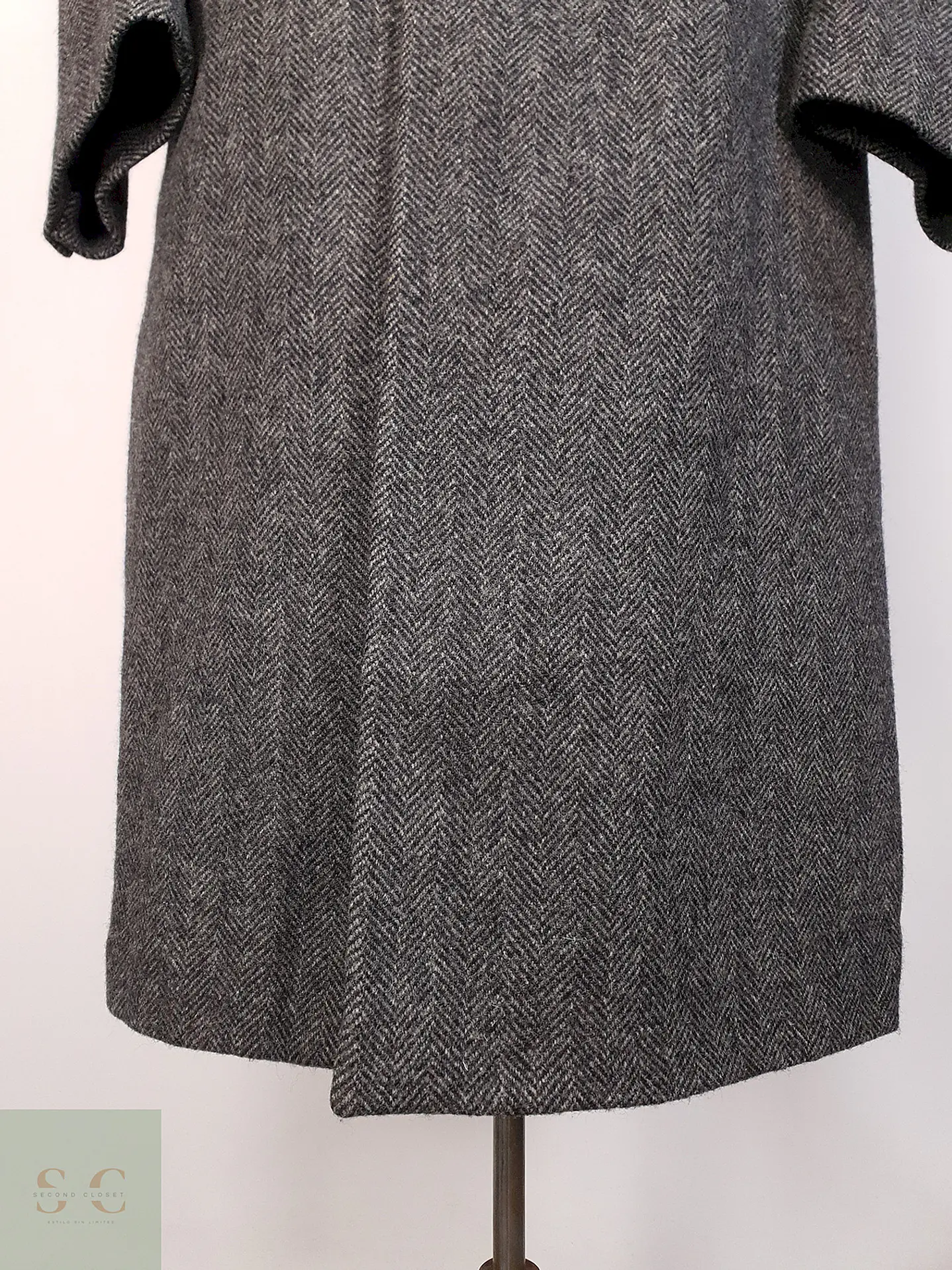 Abrigo Vintage GFOX Plomo 100% Lana Virgen Talla L 2