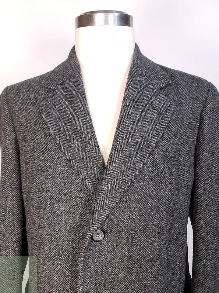 Abrigo Vintage GFOX Plomo 100% Lana Virgen Talla L 8