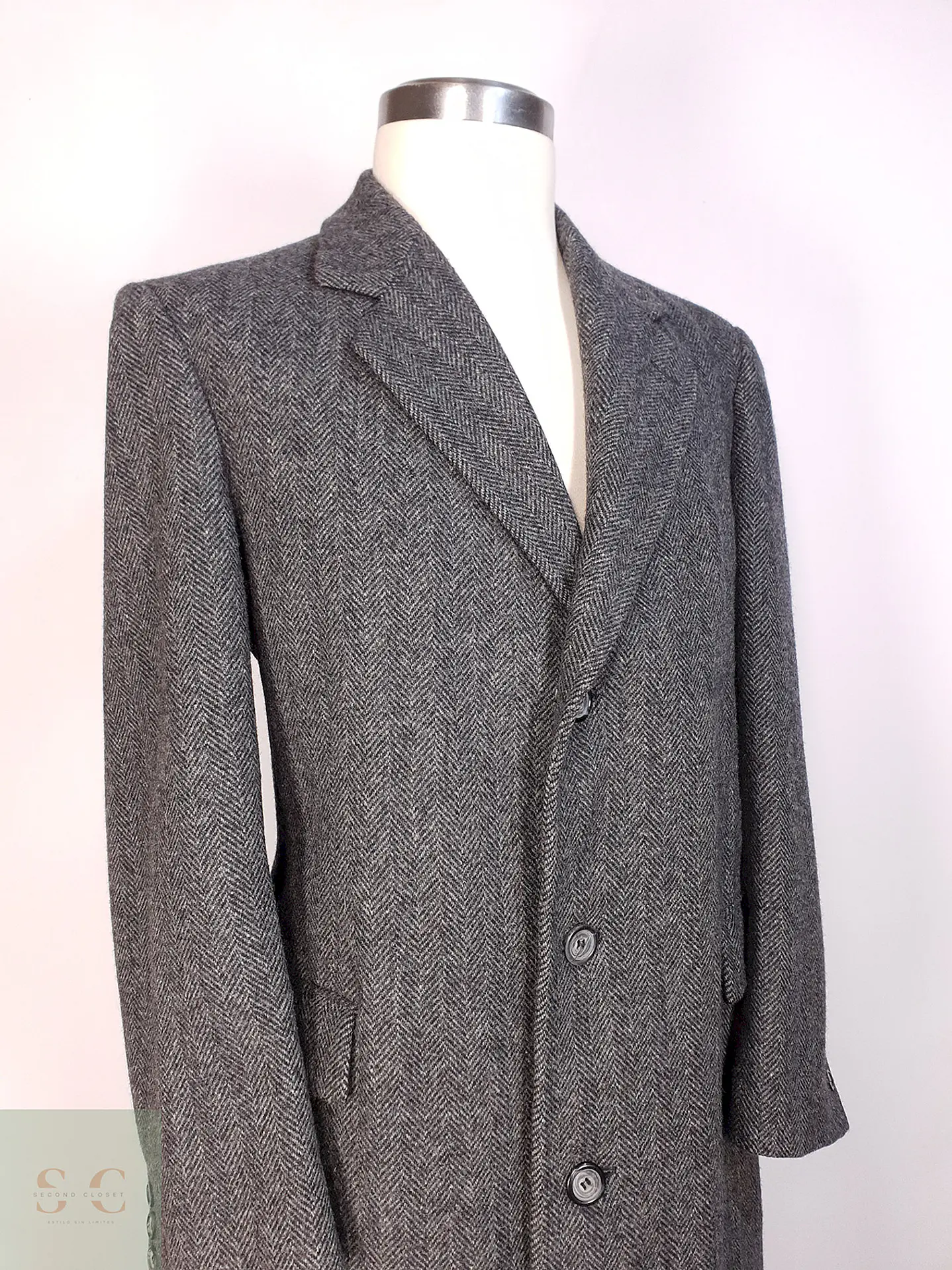 Abrigo Vintage GFOX Plomo 100% Lana Virgen Talla L 9