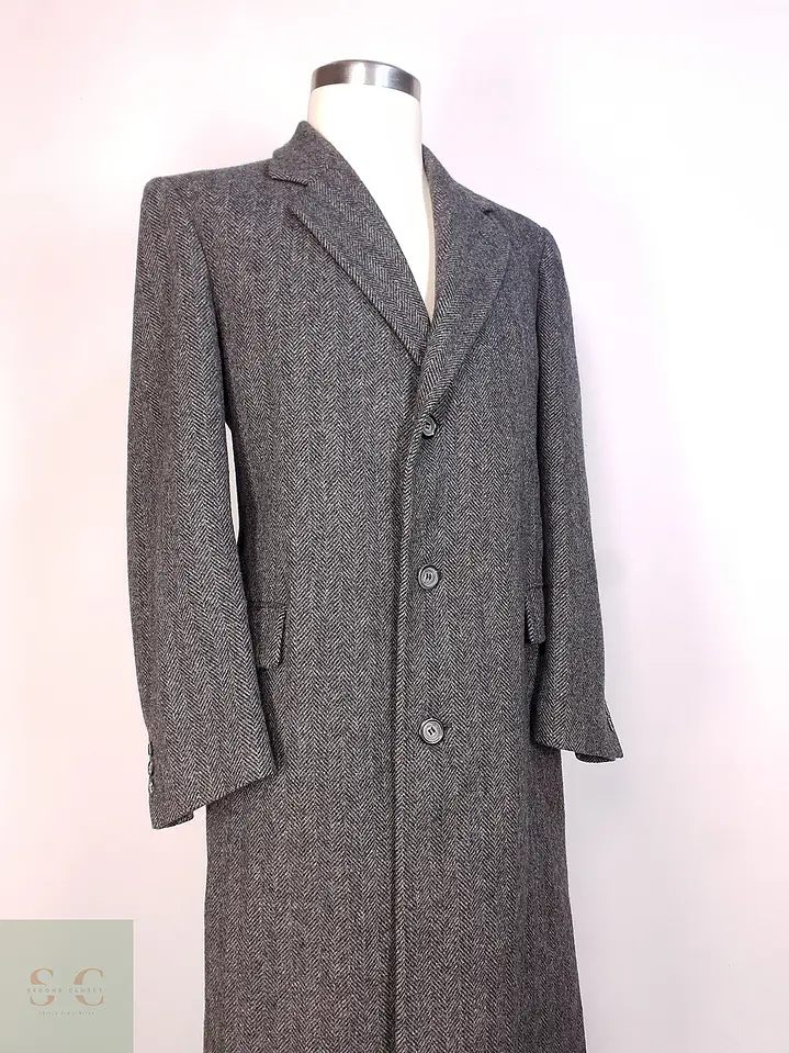 Abrigo Vintage GFOX Plomo 100% Lana Virgen Talla L 10