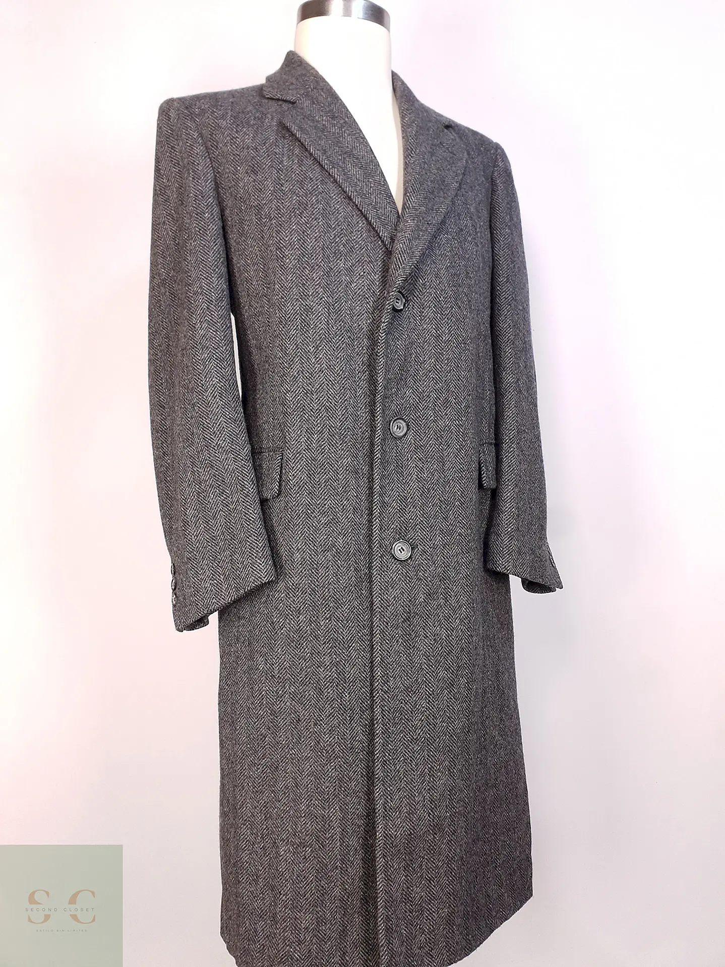 Abrigo Vintage GFOX Plomo 100% Lana Virgen Talla L 11