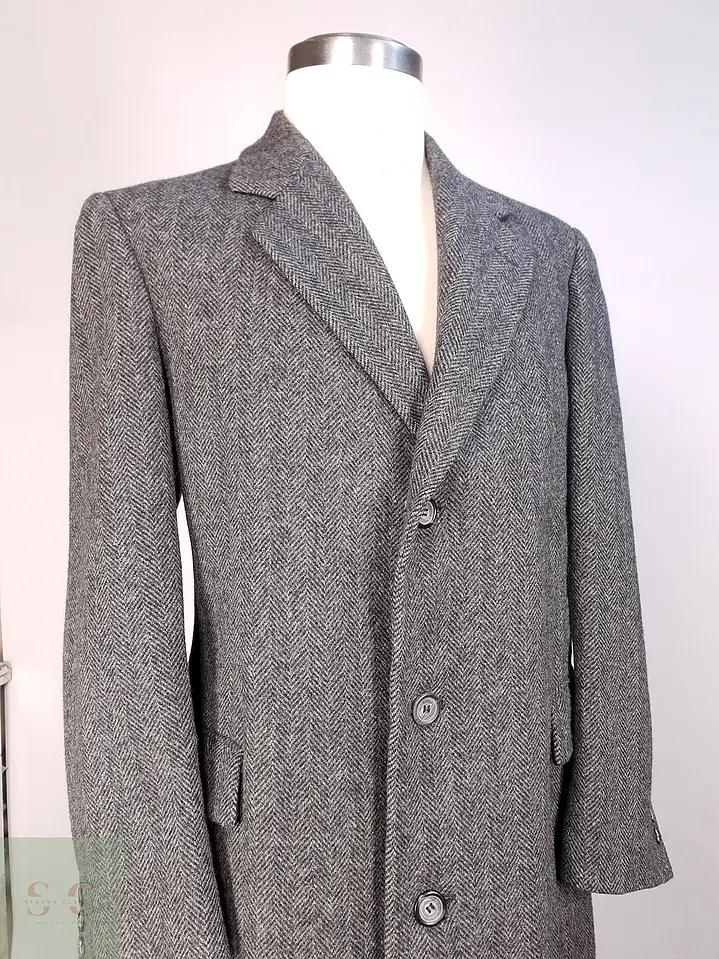 Abrigo Vintage GFOX Plomo 100% Lana Virgen Talla L 12