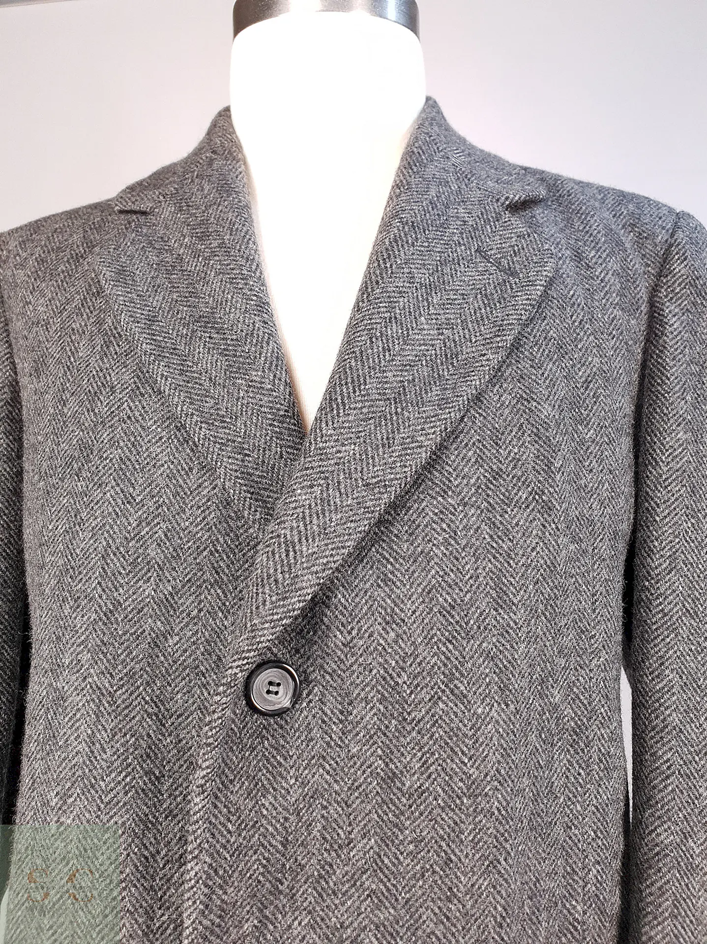 Abrigo Vintage GFOX Plomo 100% Lana Virgen Talla L 14
