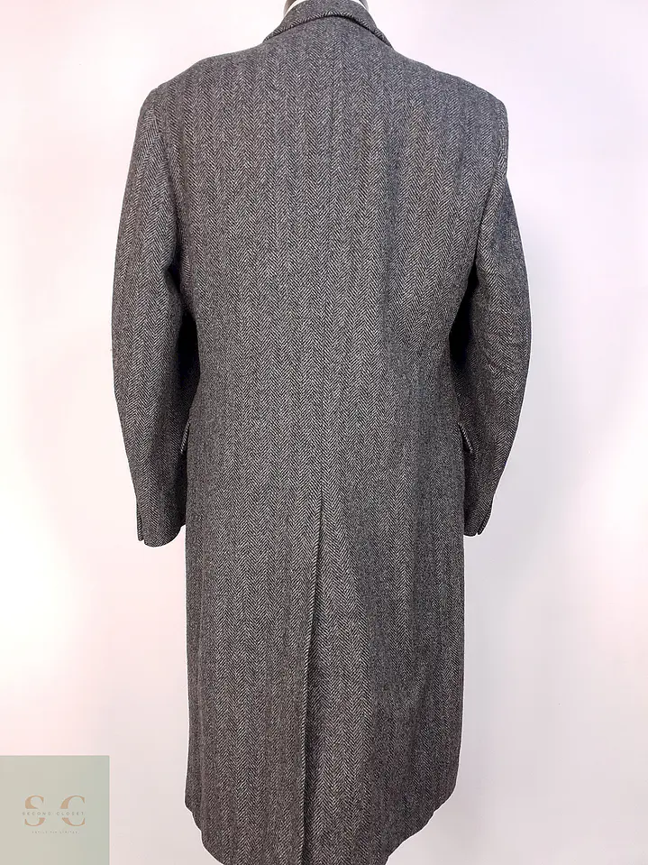 Abrigo Vintage GFOX Plomo 100% Lana Virgen Talla L 15