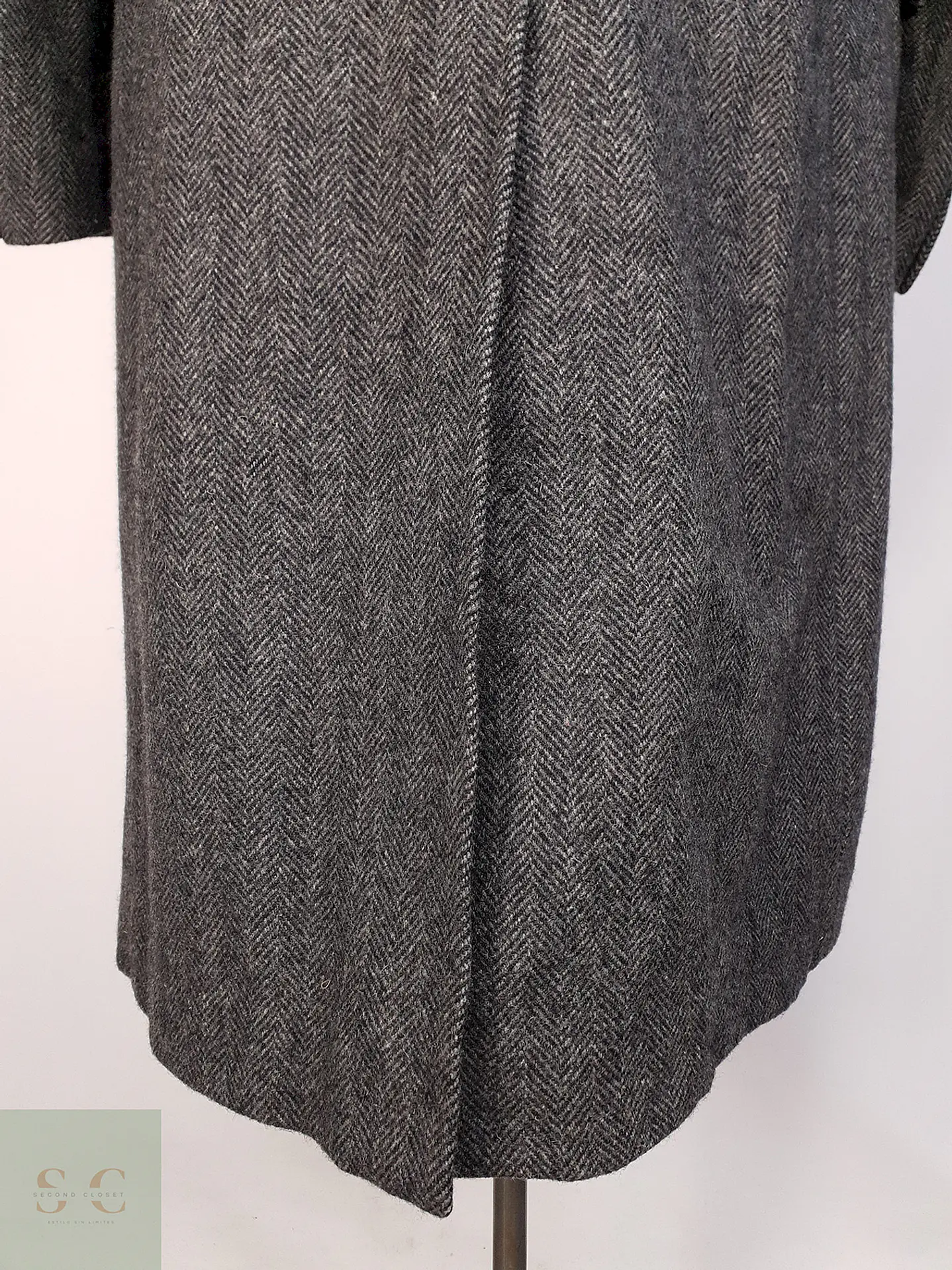 Abrigo Vintage GFOX Plomo 100% Lana Virgen Talla L 16