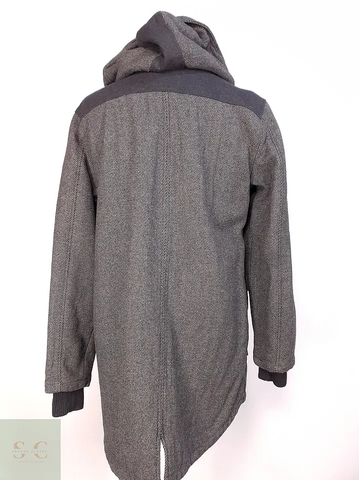 Abrigo con Gorro Plomo MG Black 50% Lana Talla L 11