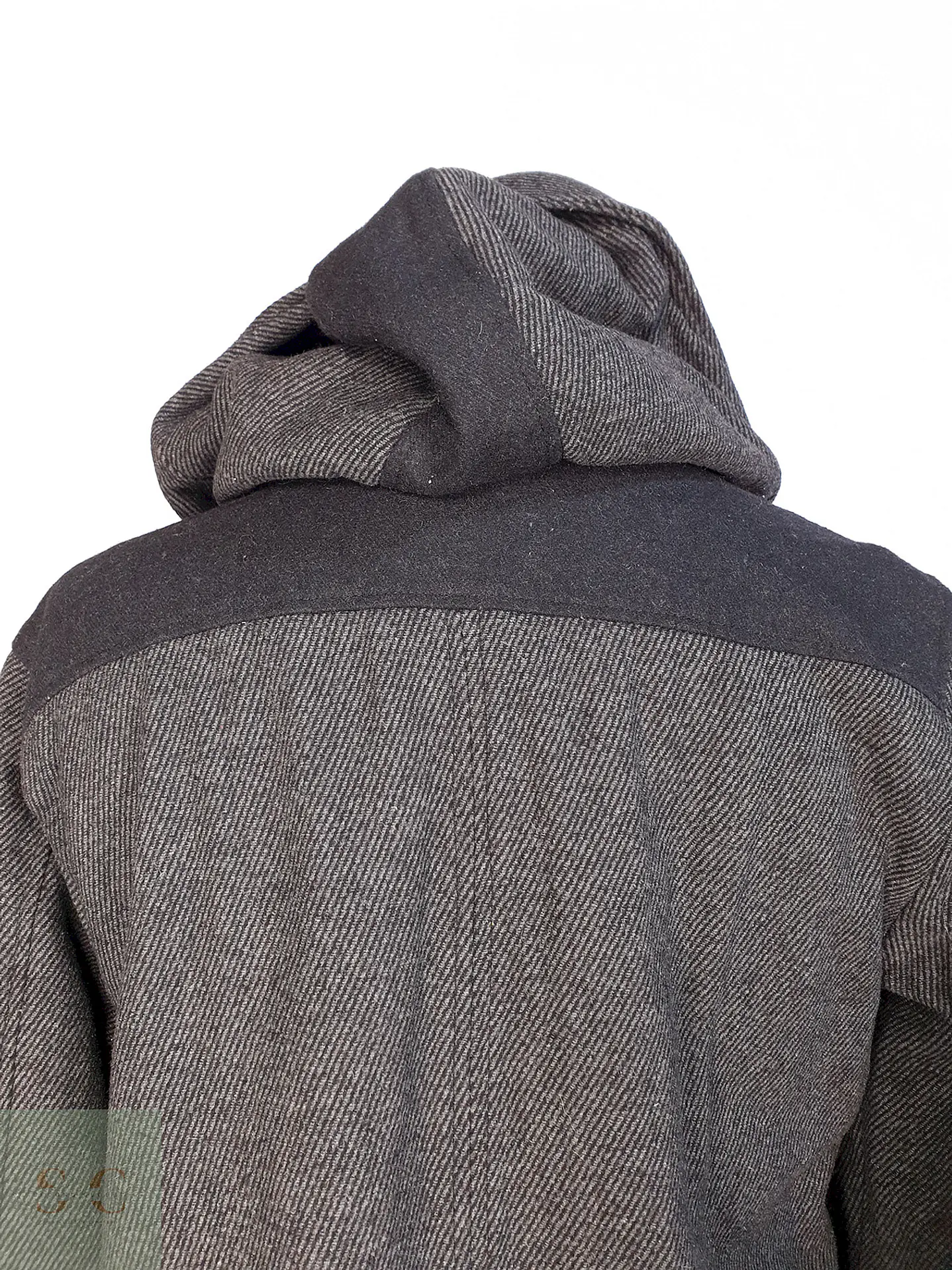 Abrigo con Gorro Plomo MG Black 50% Lana Talla L 12