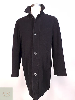 Abrigo Negro Lana Ralph Lauren Talla XL