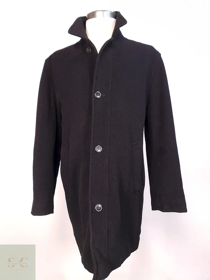 Abrigo Negro Lana Ralph Lauren Talla XL 1