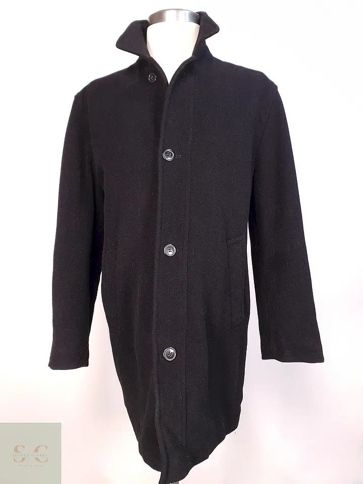 Abrigo Negro Lana Ralph Lauren Talla XL 2