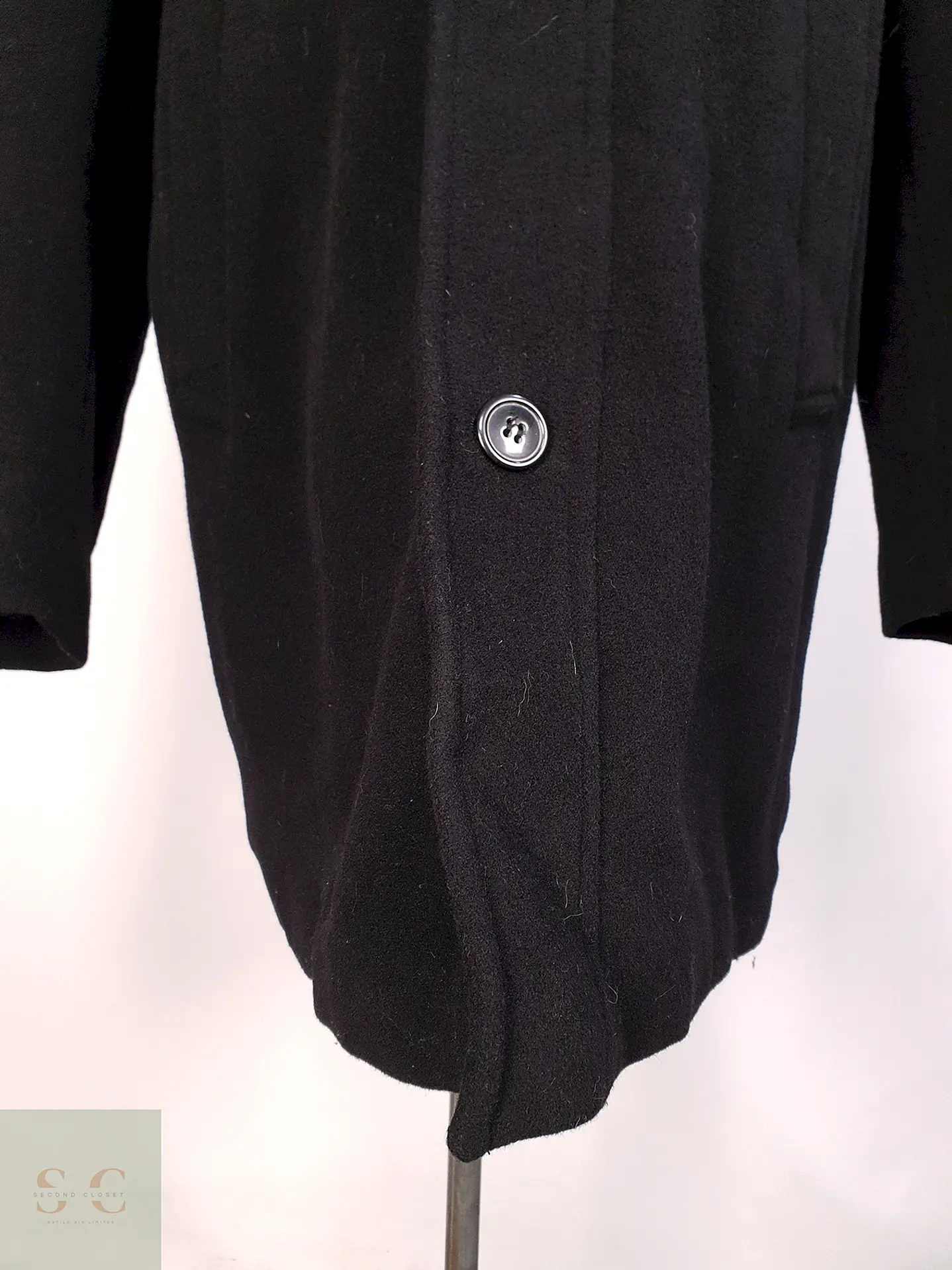 Abrigo Negro Lana Ralph Lauren Talla XL 3
