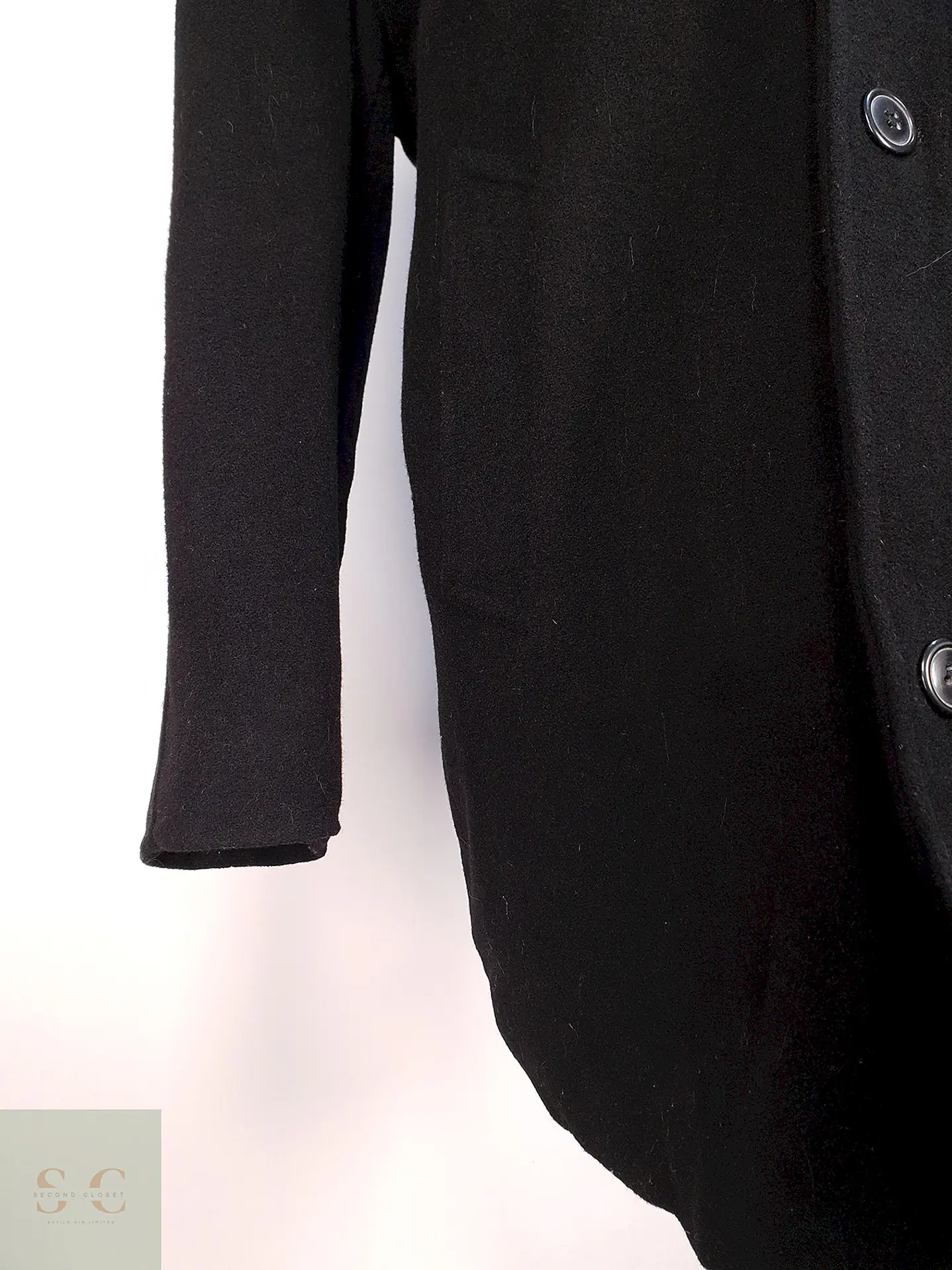 Abrigo Negro Lana Ralph Lauren Talla XL 4