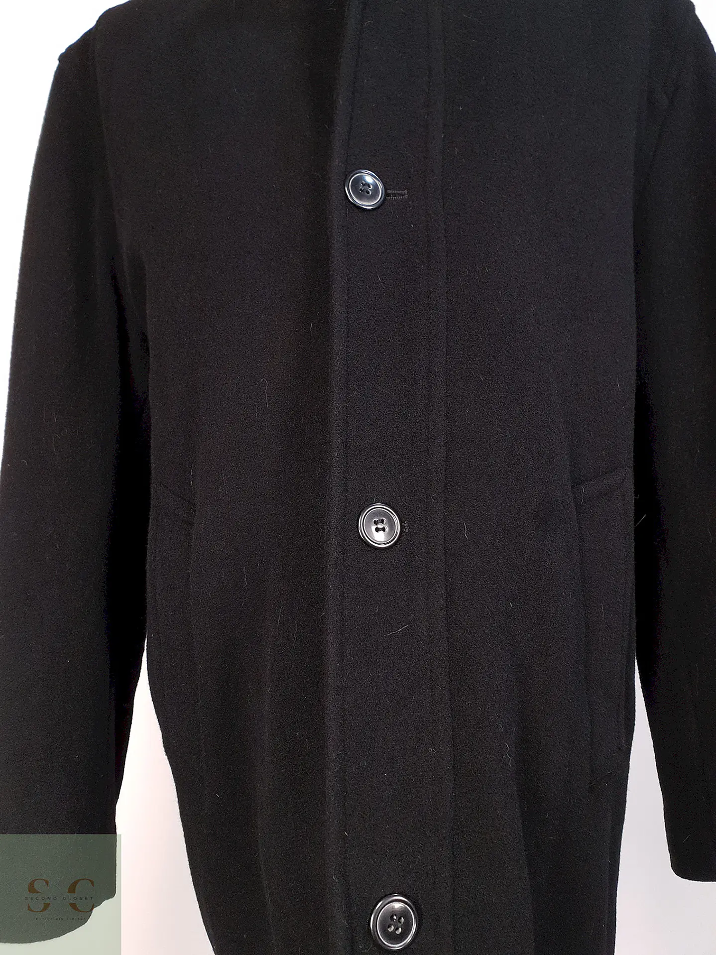 Abrigo Negro Lana Ralph Lauren Talla XL 5
