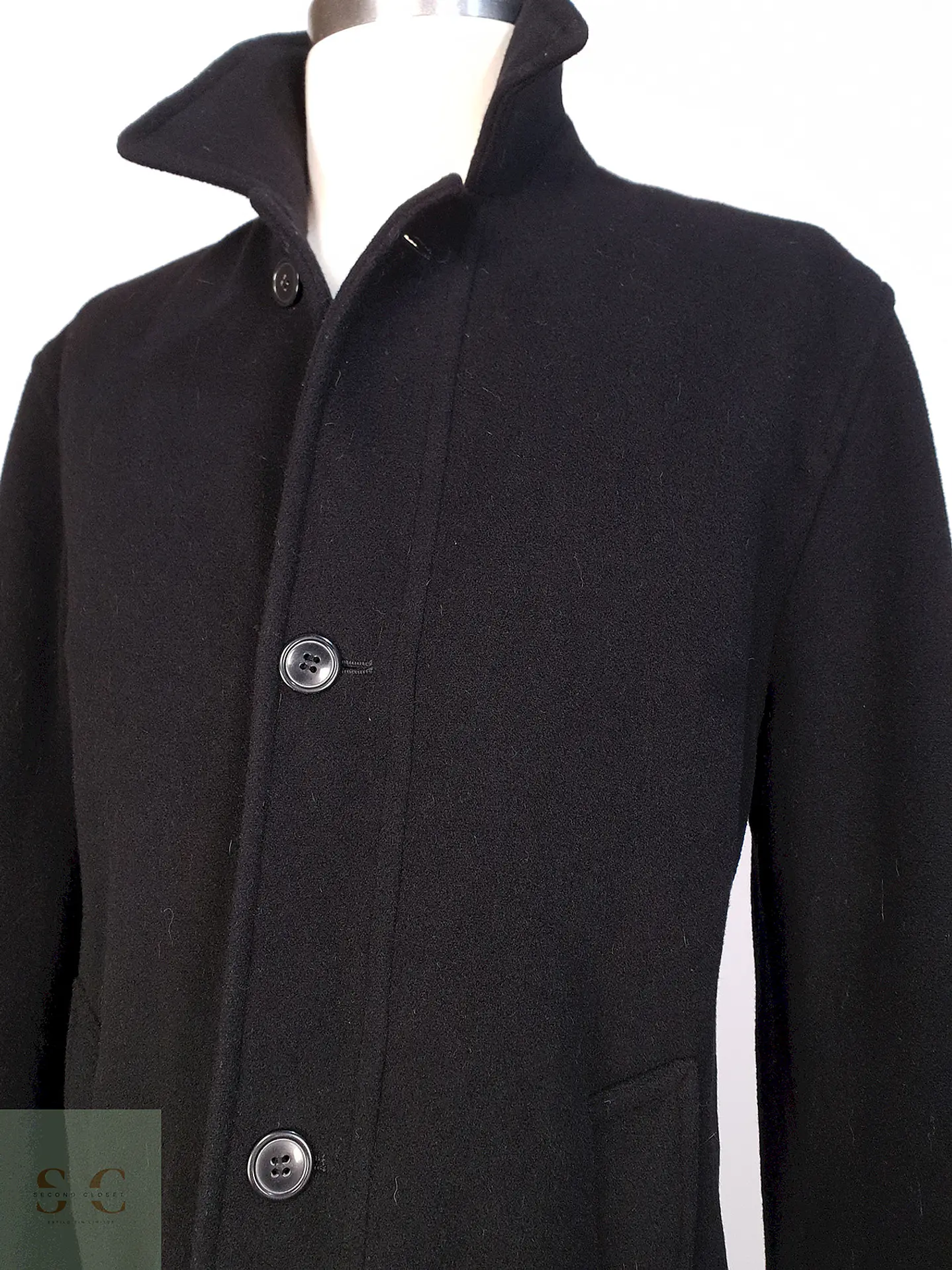 Abrigo Negro Lana Ralph Lauren Talla XL 6