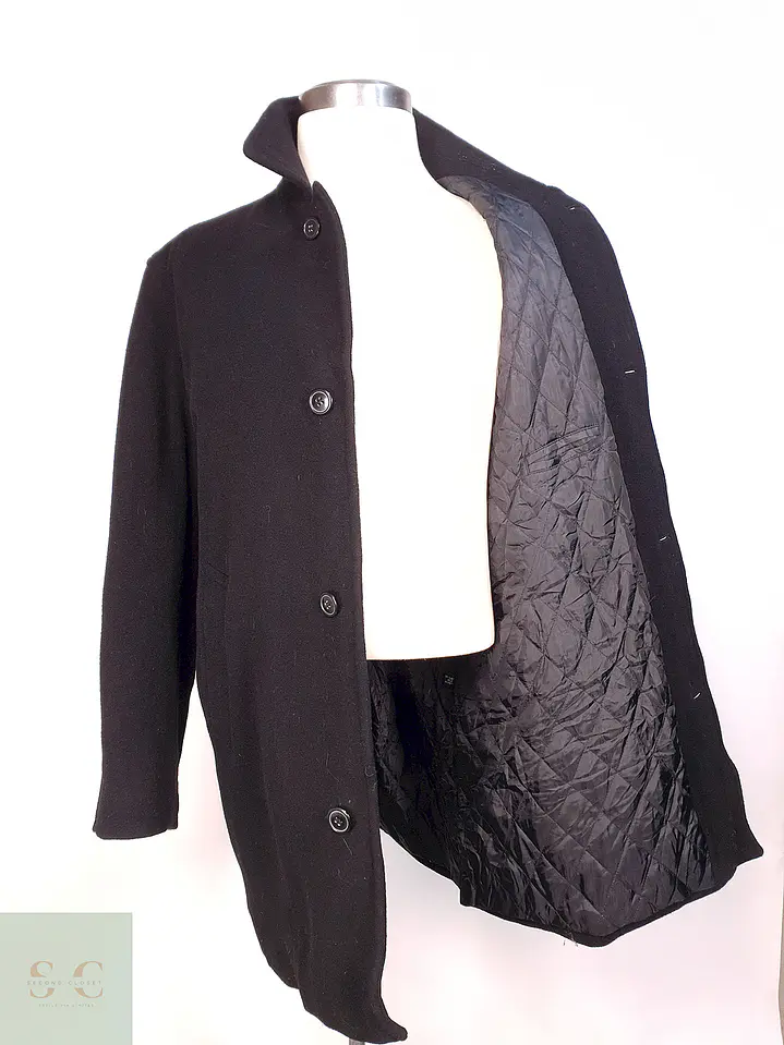 Abrigo Negro Lana Ralph Lauren Talla XL 10