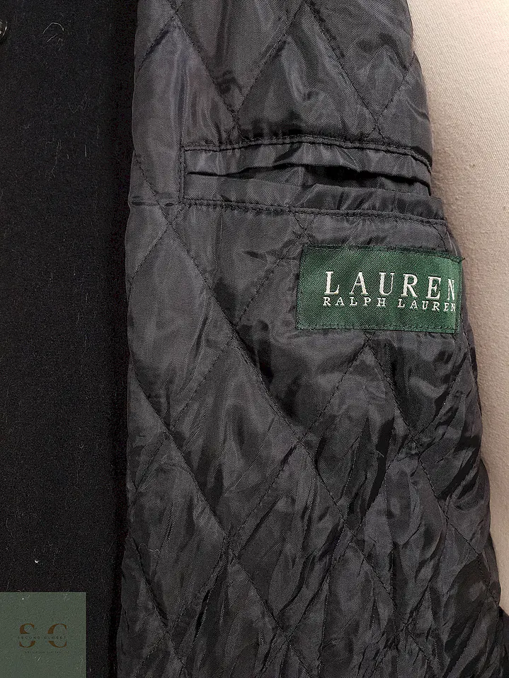 Abrigo Negro Lana Ralph Lauren Talla XL 11