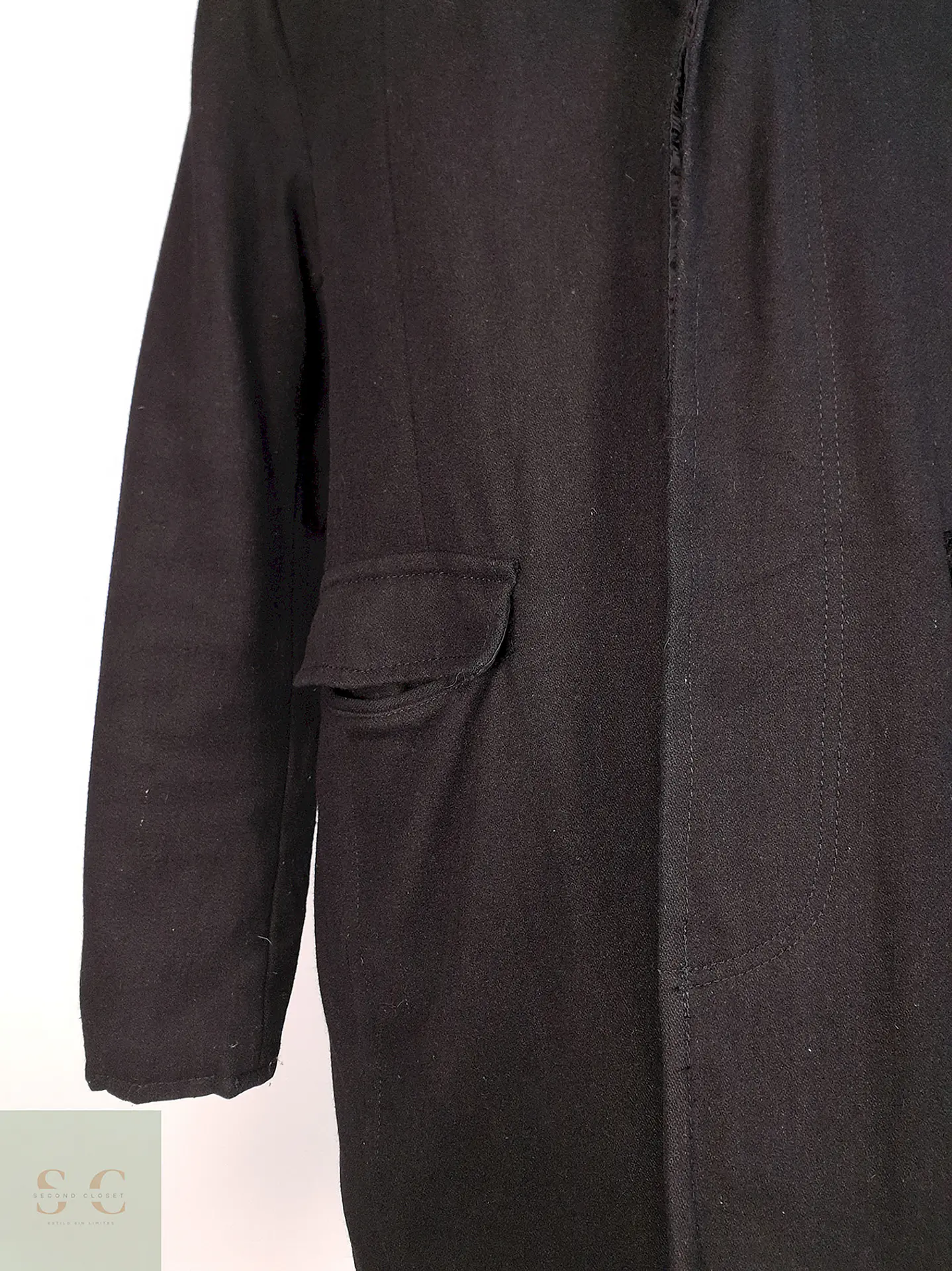Abrigo Negro Kenneth Cole 55% Lana Talla L 3