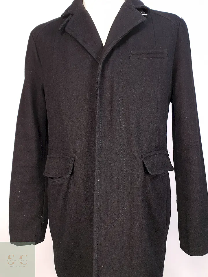 Abrigo Negro Kenneth Cole 55% Lana Talla L 4