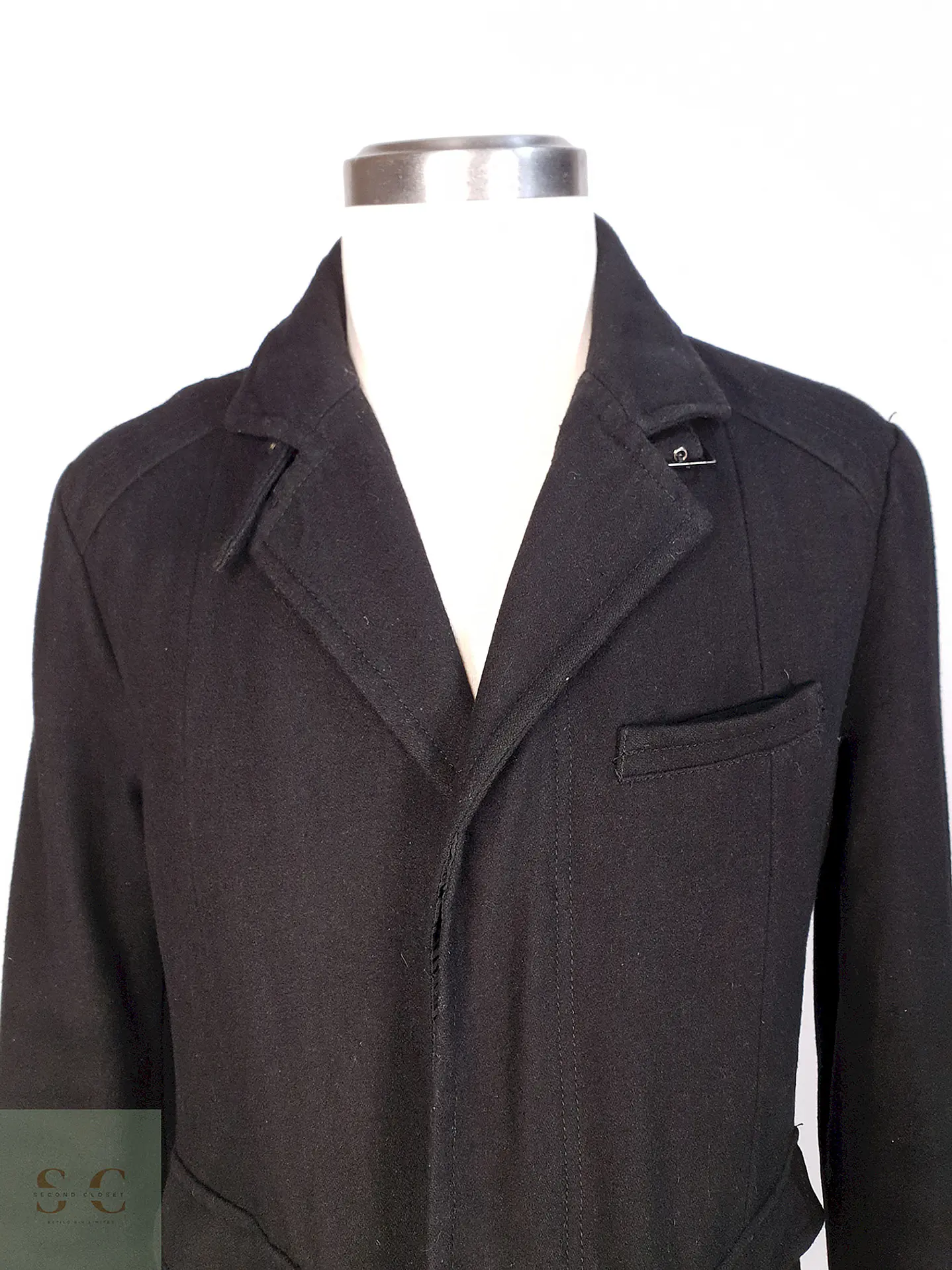 Abrigo Negro Kenneth Cole 55% Lana Talla L 5