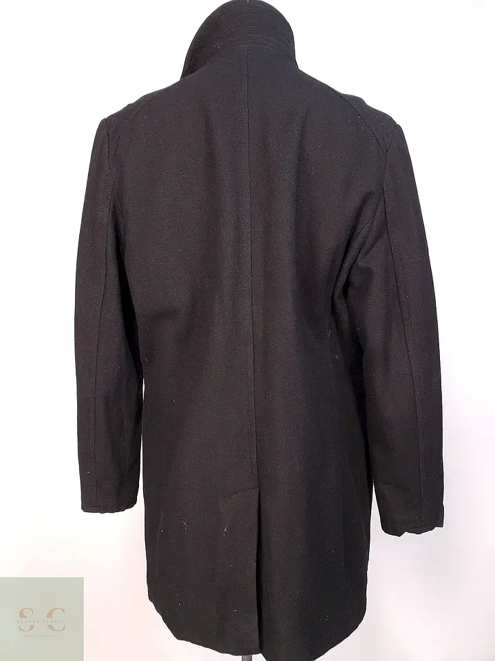 Abrigo Negro Kenneth Cole 55% Lana Talla L 10