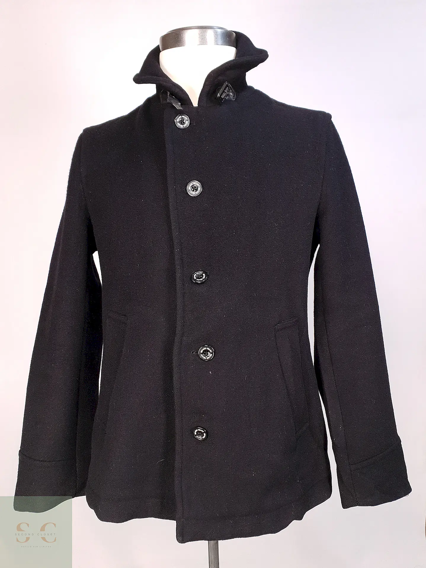 Abrigo Corto Beams Negro 70% Lana Talla SM 1