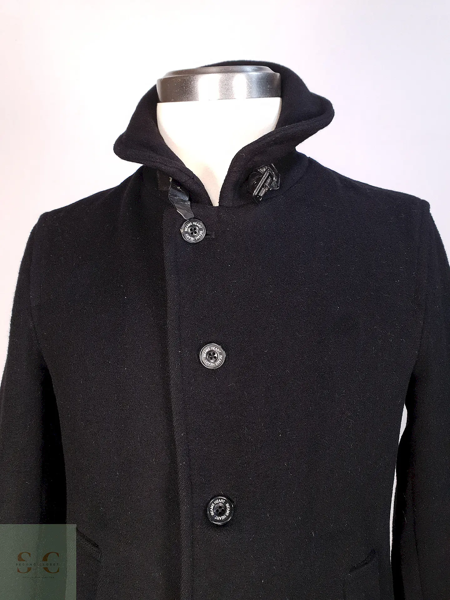Abrigo Corto Beams Negro 70% Lana Talla SM 2