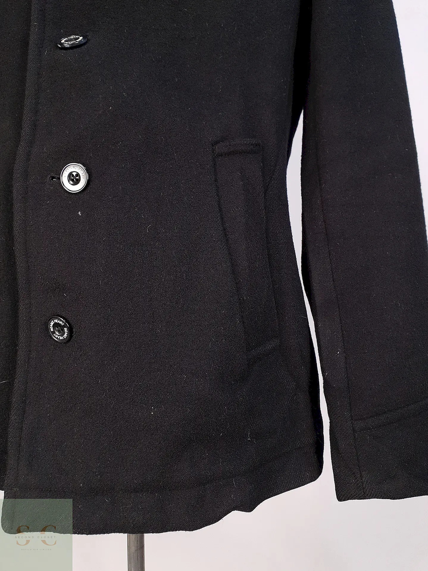 Abrigo Corto Beams Negro 70% Lana Talla SM 4