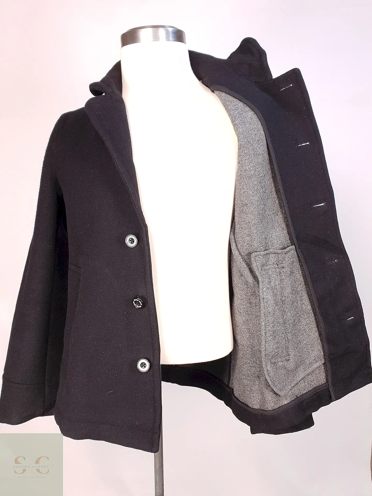 Abrigo Corto Beams Negro 70% Lana Talla SM 10