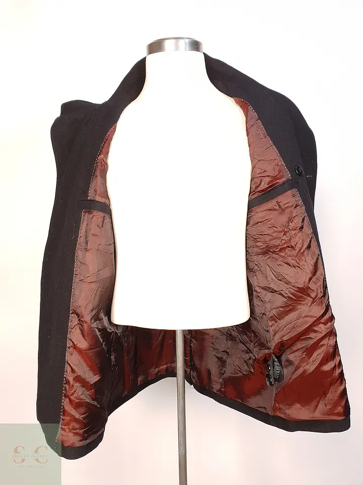 Abrigo Cruzado Negro H&M 70% Lana Talla M 11