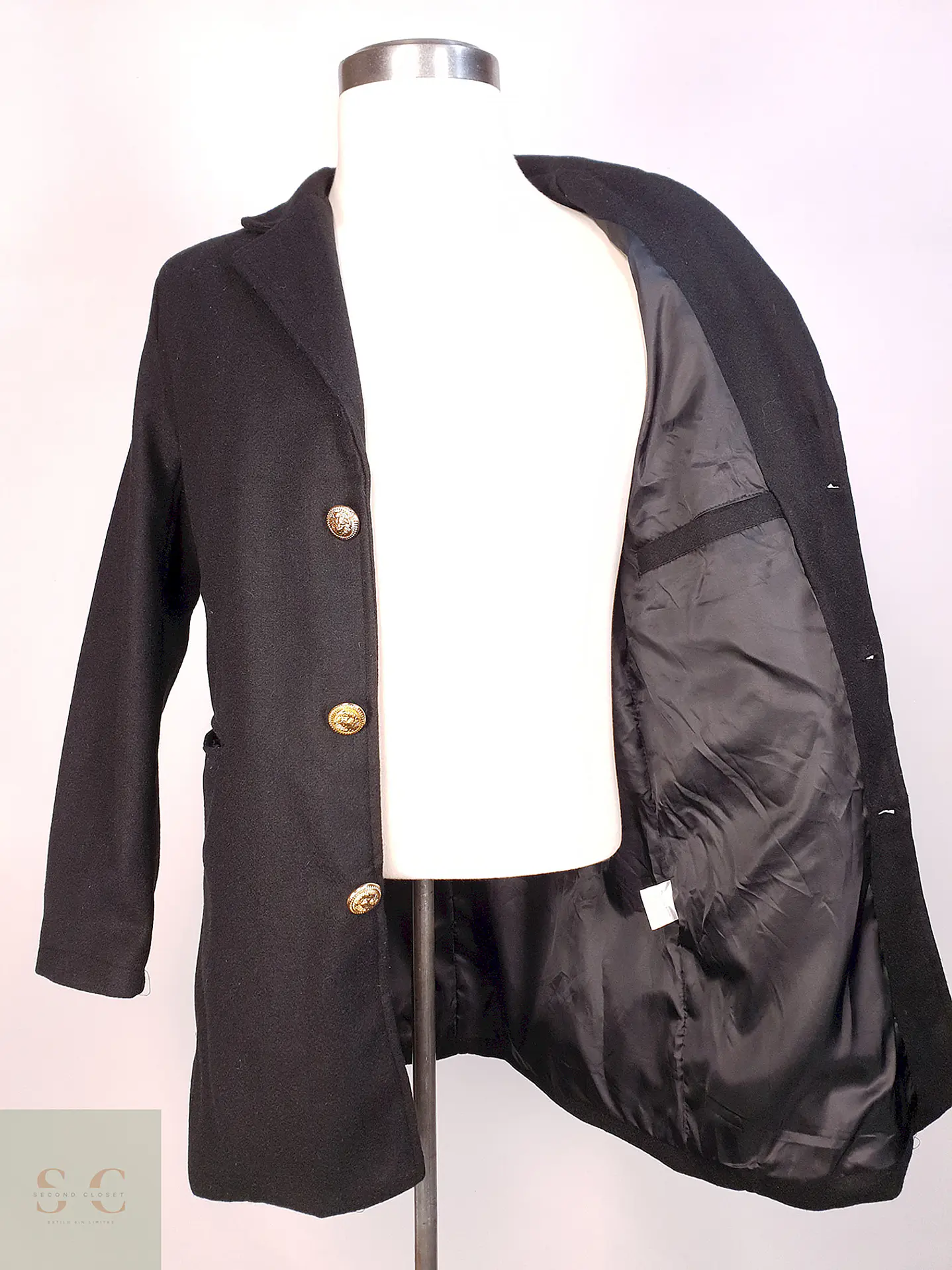 Abrigo Básico Ligero Negro Talla SM 3