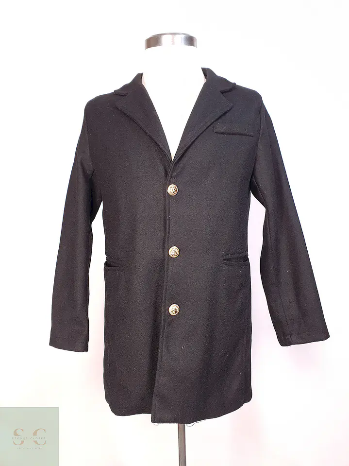 Abrigo Básico Ligero Negro Talla SM 6