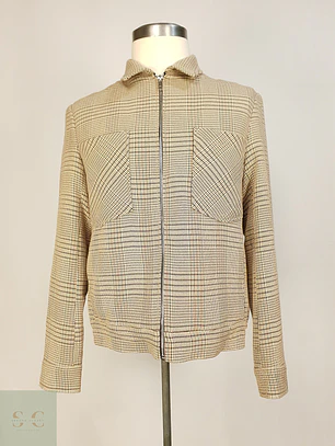 Chaqueta Zara Beige Cuadrillé – Talla M