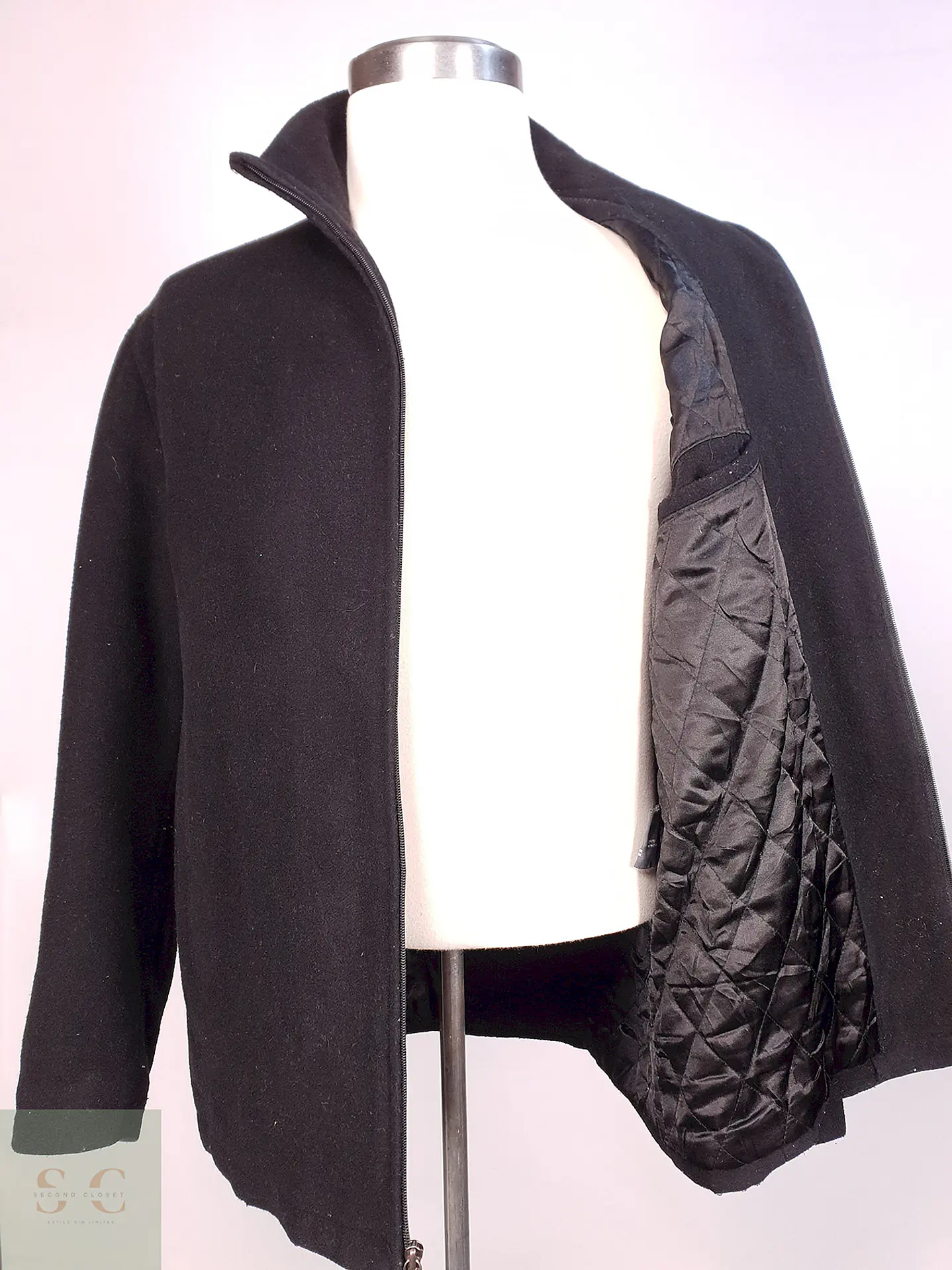 Chaqueta Negra Perry Ellis 60% Lana Talla M 9