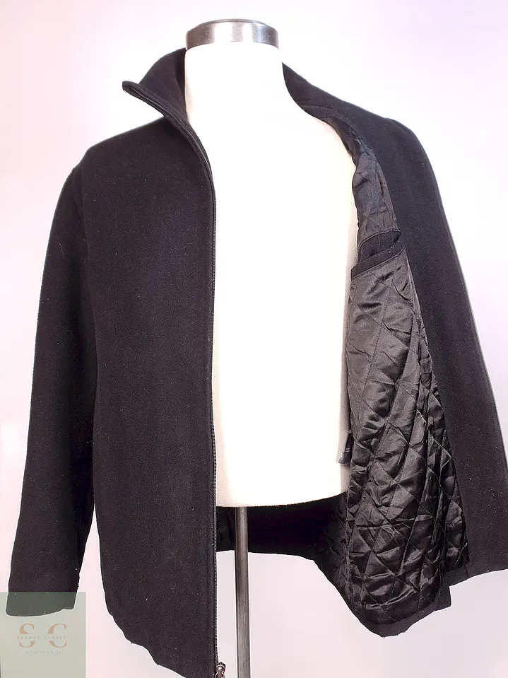 Chaqueta Negra Perry Ellis 60% Lana Talla M 9
