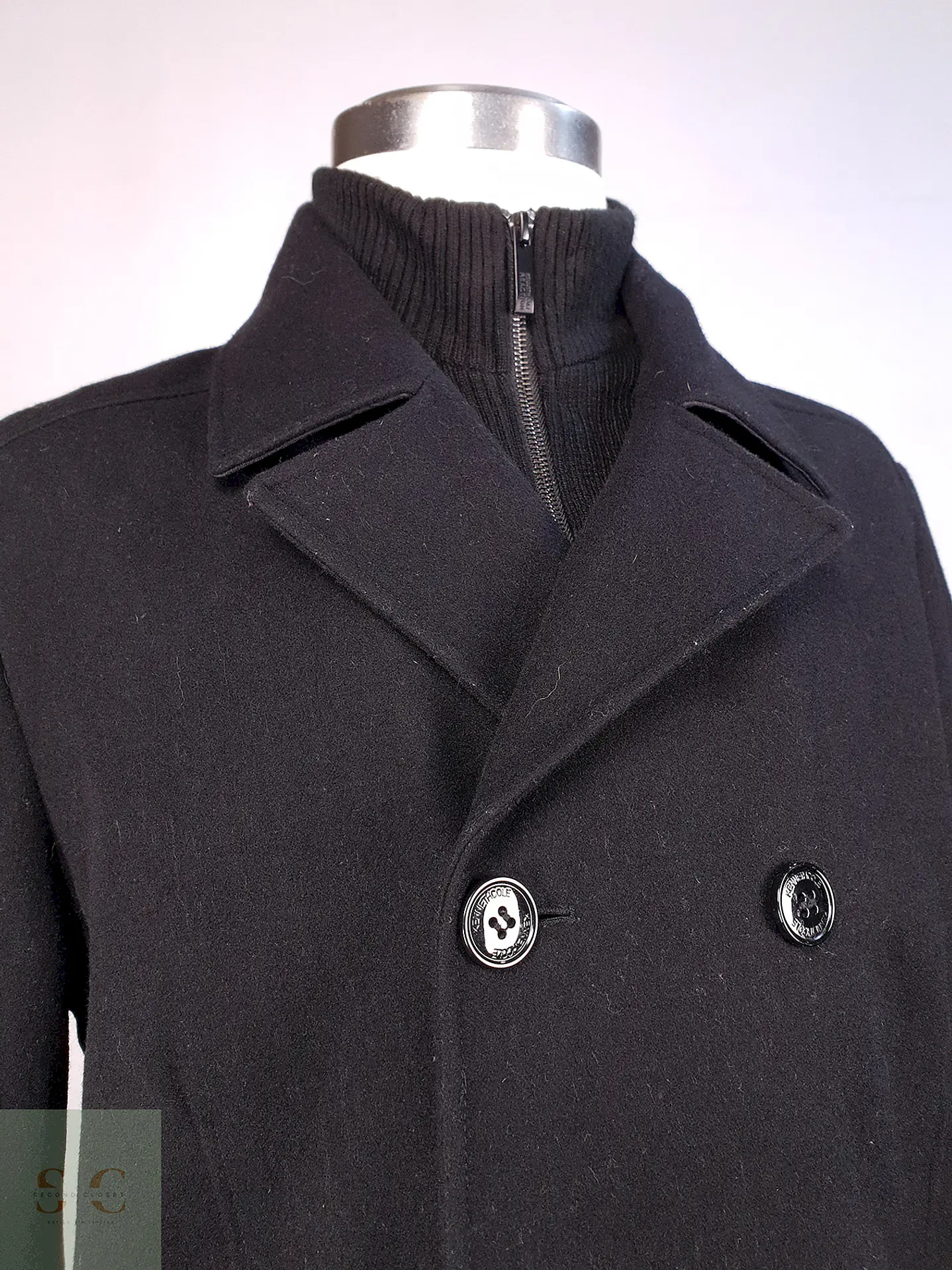 Marinero Negro Kenneth Cole 60% Lana Talla L 7