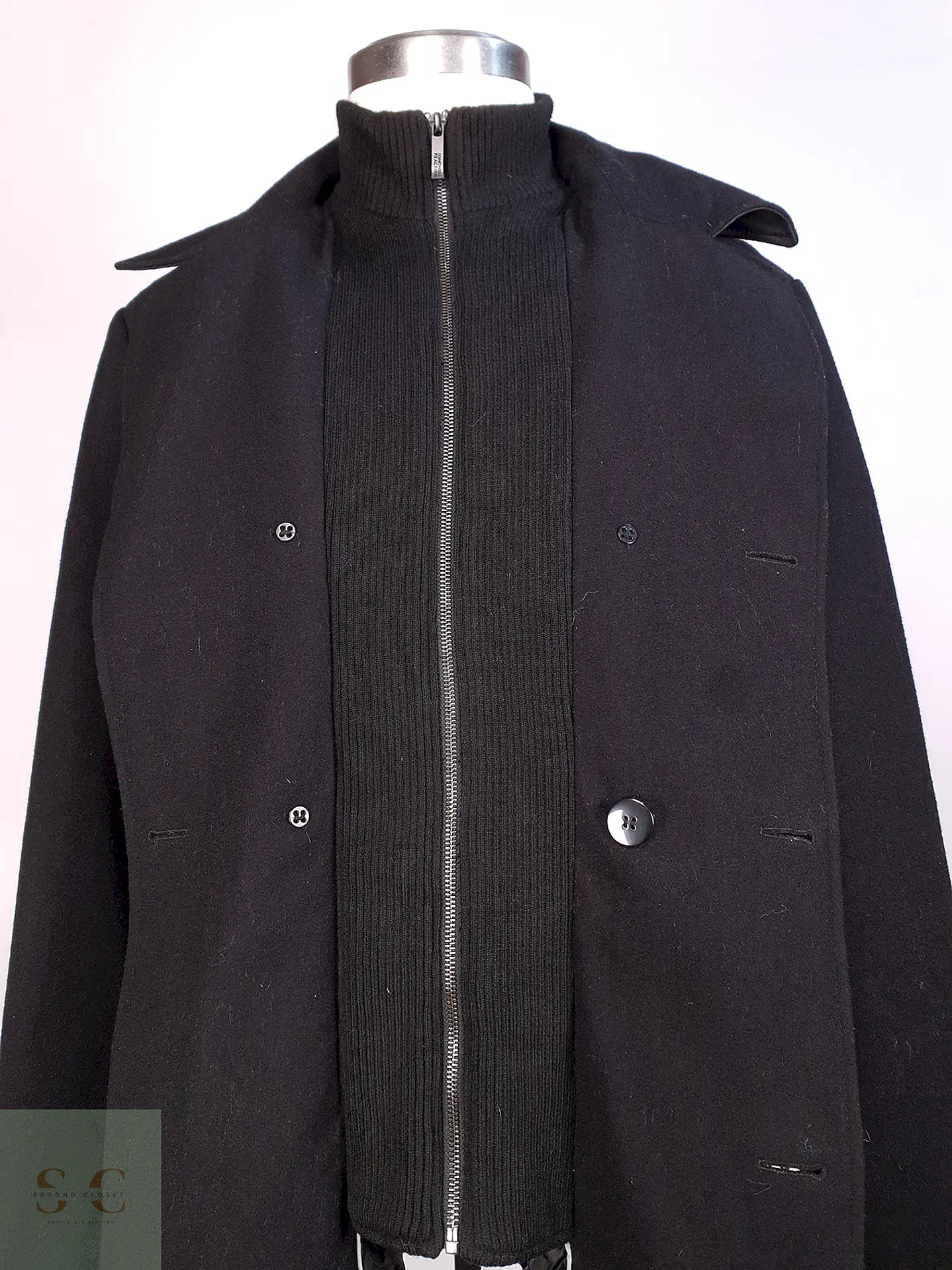 Marinero Negro Kenneth Cole 60% Lana Talla L 9