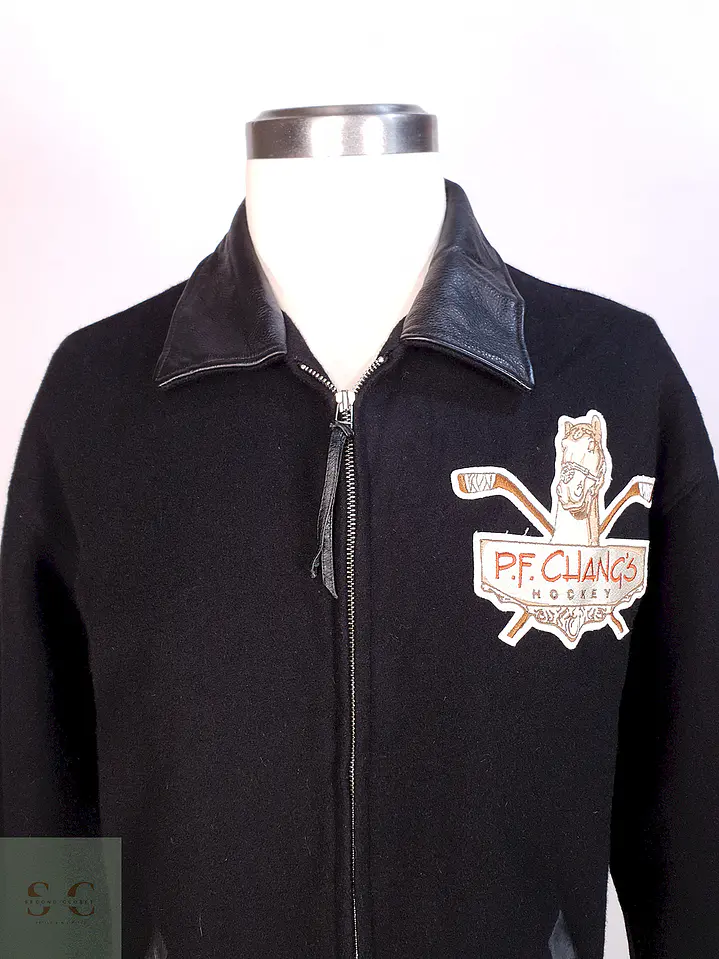 Chaqueta Negra Roots Made in Canadá 75% Lana Detalles Cuero Talla L 6