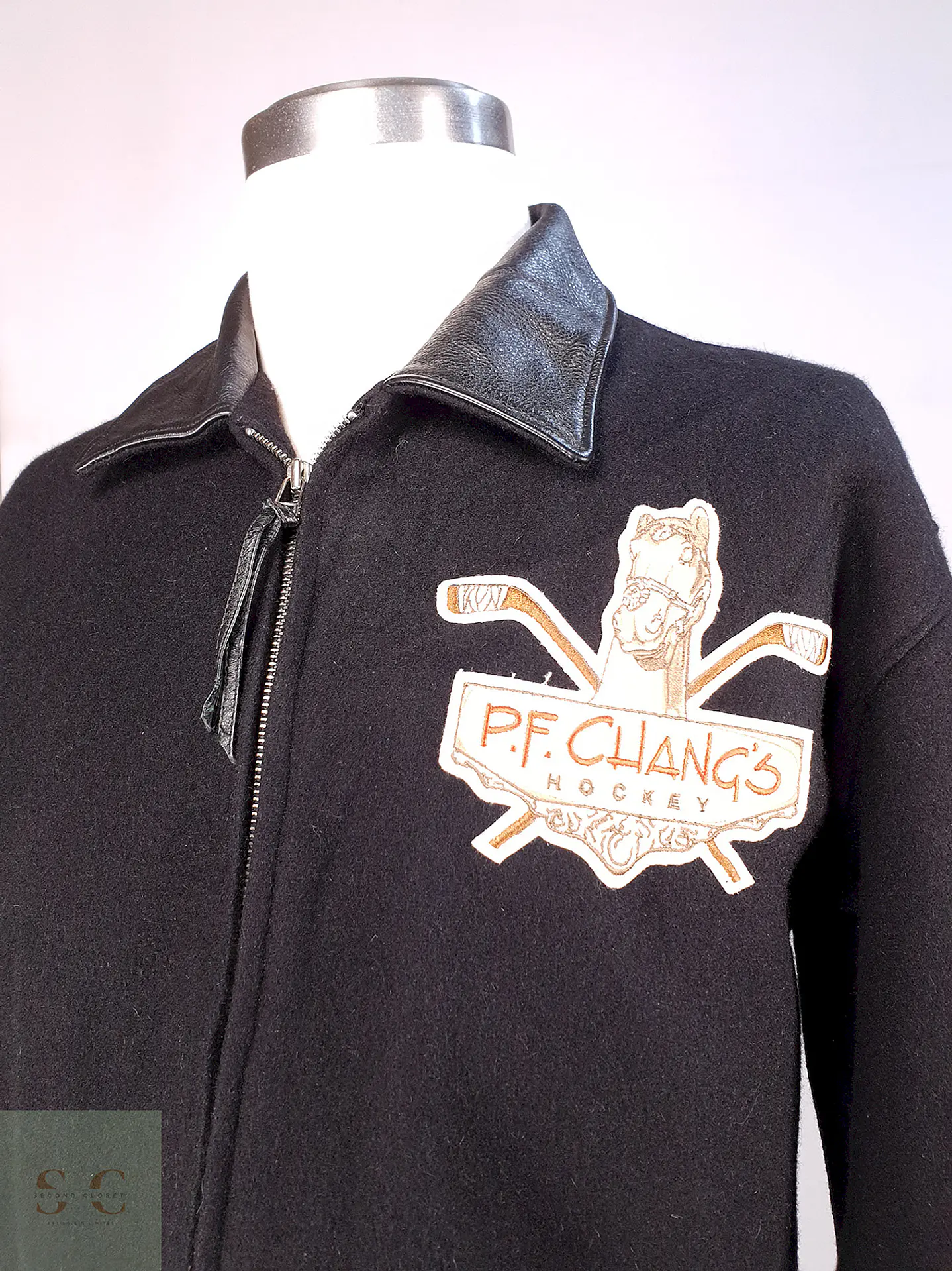 Chaqueta Negra Roots Made in Canadá 75% Lana Detalles Cuero Talla L 7