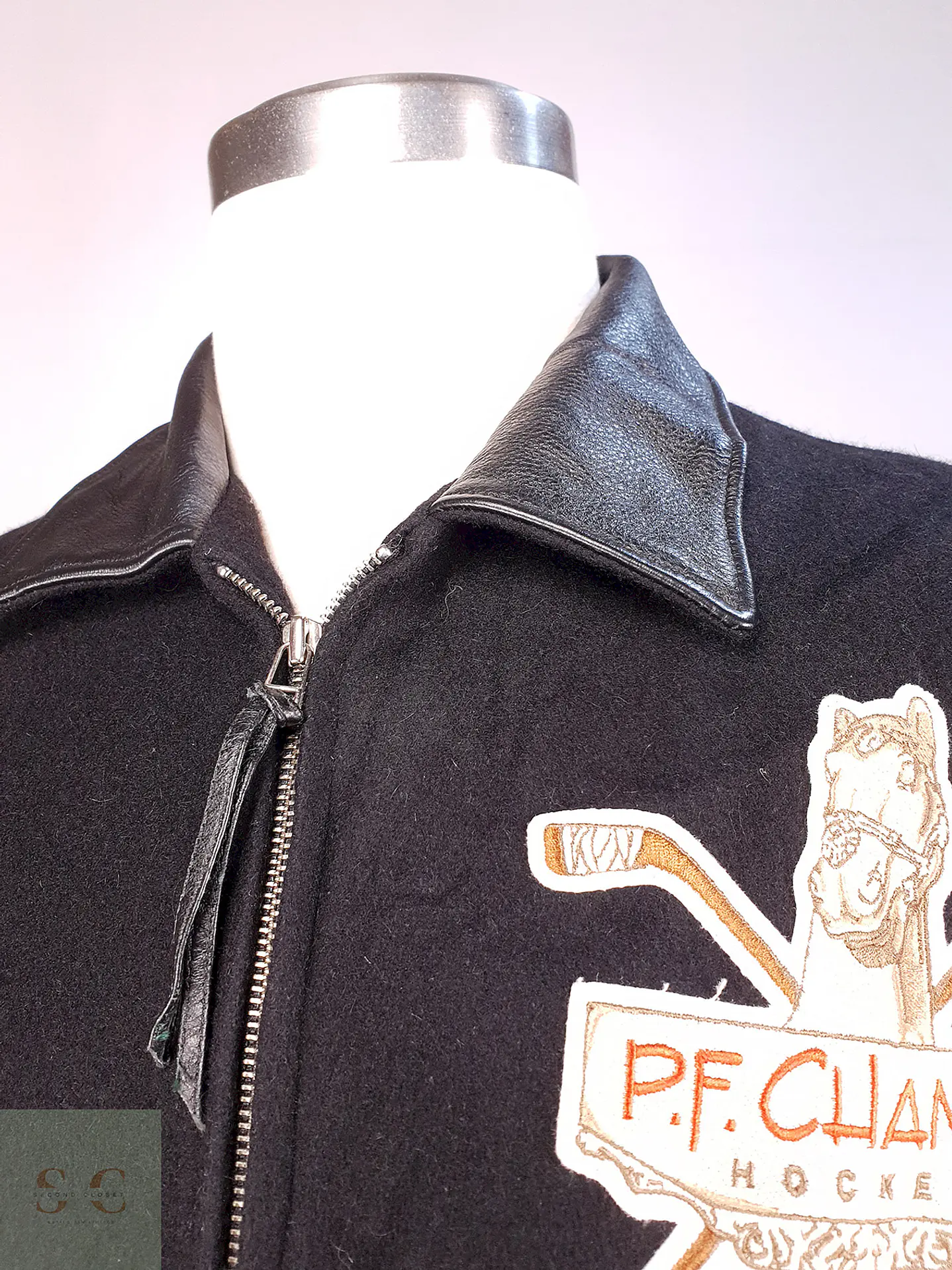 Chaqueta Negra Roots Made in Canadá 75% Lana Detalles Cuero Talla L 8