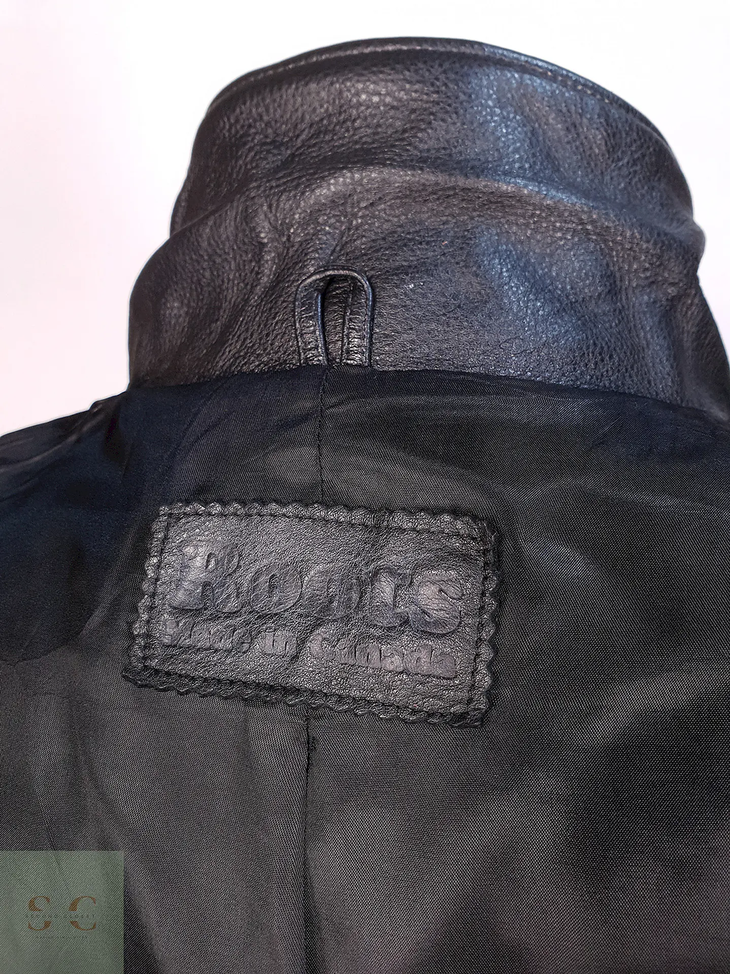 Chaqueta Negra Roots Made in Canadá 75% Lana Detalles Cuero Talla L 16