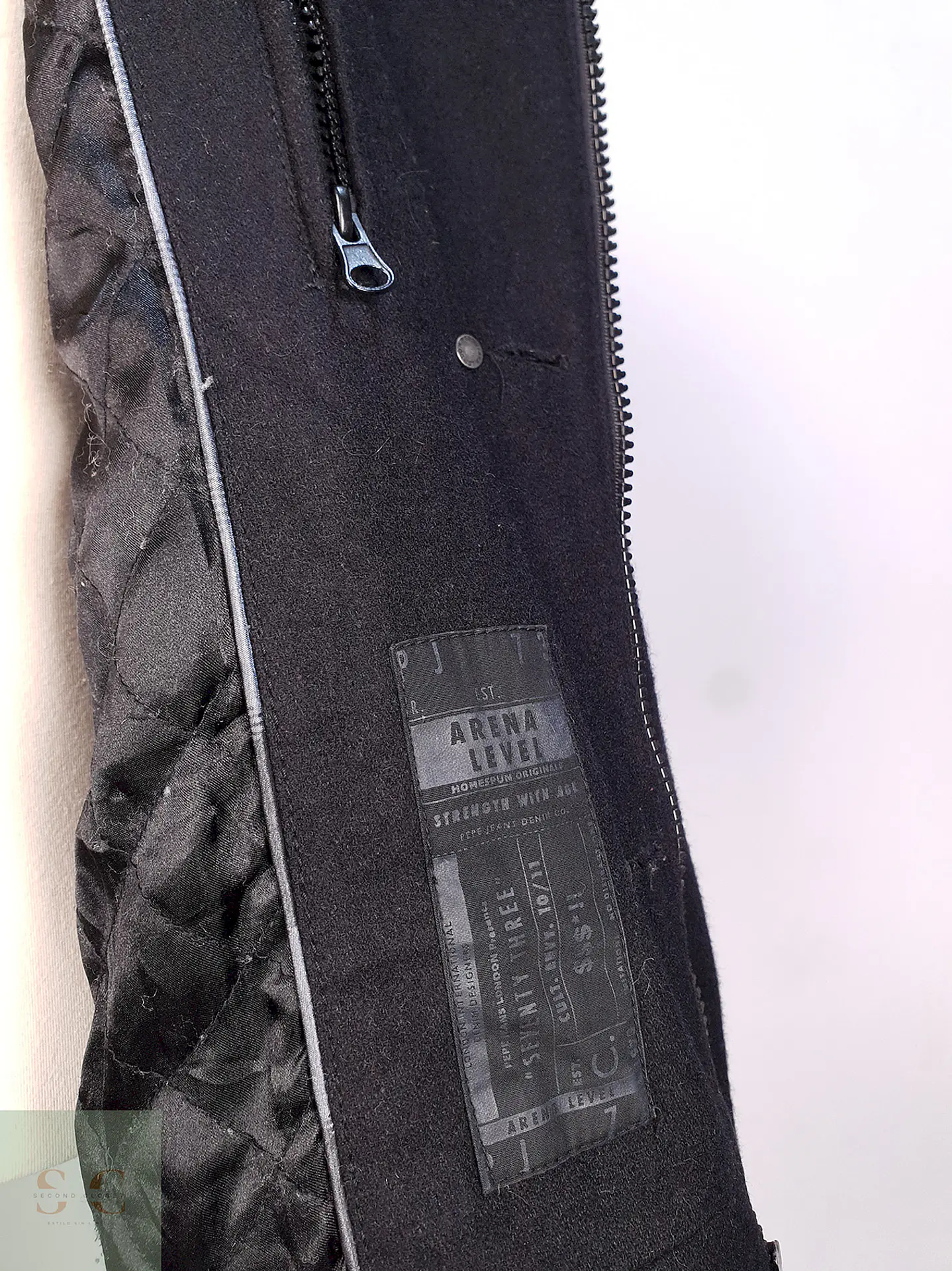 Chaqueta Abrigo Prime Denim Brand Negro 50% Lana Talla SM 8